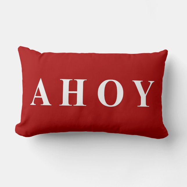 Rote weiße Seesegeln-Streifen Lendenkissen (Vorderseite)