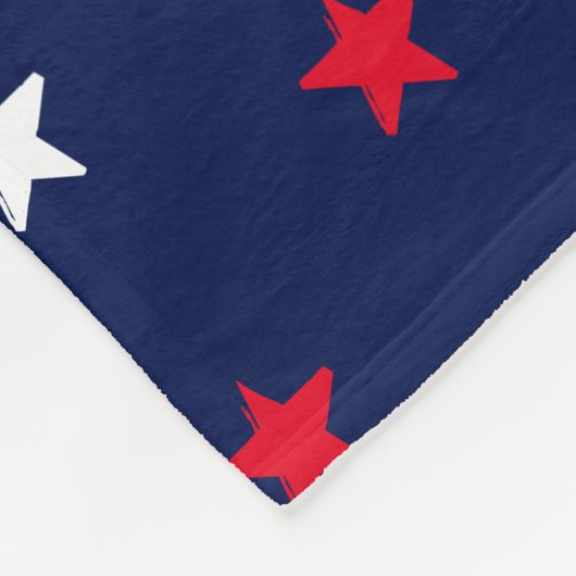 Rote weiße Sterne, marineblaue Hintergrundmuster Fleecedecke (Ecke)