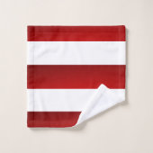 Rote weiße Streifen Badhandtuch Set (Waschlappen)