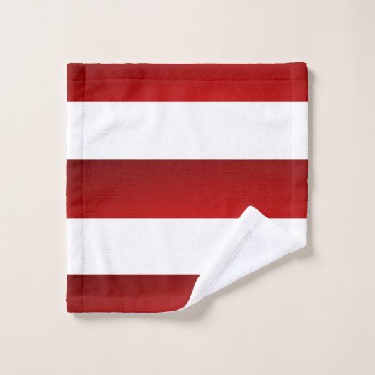 Rote weiße Streifen Badhandtuch Set (Waschlappen)