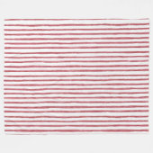 Rote weiße Streifen Fleecedecke (Vorderseite (Horizontal))