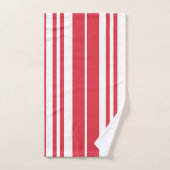 Rote weiße Streifen Küste Badhandtuch Set (Handtuch)