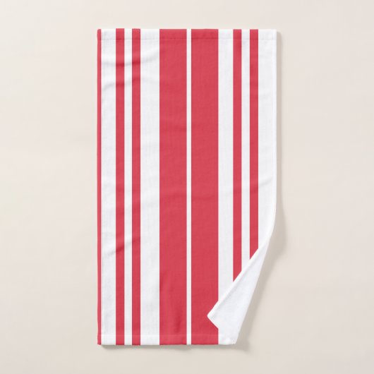 Rote weiße Streifen Küste Badhandtuch Set (Handtuch)
