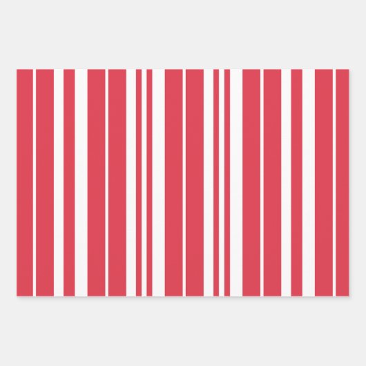 Rote weiße Streifen Küste Geschenkpapier Set (Vorderseite)