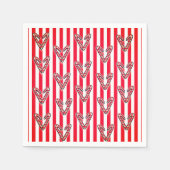 Rote weiße Streifen Lolipops Herz Serviette (Vorderseite)