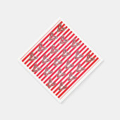 Rote weiße Streifen Lolipops Herz Serviette (Ecke)