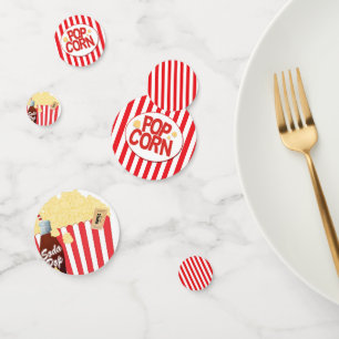 Rote & Weiße Streifen Lustiges Popcorn Geburtstags Konfetti