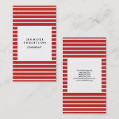 Rote weiße Streifen Minimalistisch Moderne Schlich Visitenkarte (Vorne/Hinten)