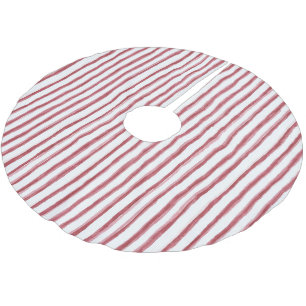 Rote Weiße Streifen Polyester Weihnachtsbaumdecke