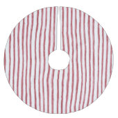 Rote Weiße Streifen Polyester Weihnachtsbaumdecke (Vorderseite)
