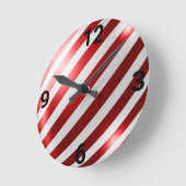 ROTE WEISSE STRIPE PATRIOTISCHE WANDSCHALBE RUNDE WANDUHR (Winkel)