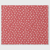 Rote Weiße Süße Herzen Valentinstag Geschenkpapier (Flach)