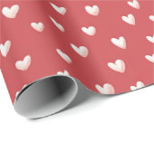 Rote Weiße Süße Herzen Valentinstag Geschenkpapier (Rolleneckpunkt)