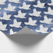 Rote weiße Tauben rustikale Hochzeit Geschenkpapier (Ecke)