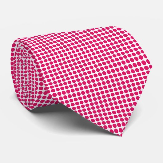 Rote weiße Tupfen Krawatte (Gerollt)
