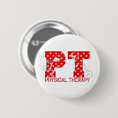 rote weiße Tupfen Pints Button (Vorne & Hinten)