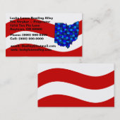 Rote weiße u. blaue Karten-Staats-Geschäfts-Karte Visitenkarte (Vorne/Hinten)