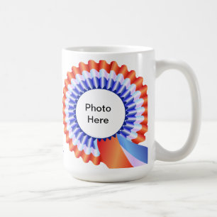 Rote, weiße u. blaue Rosette-Foto-Tasse Kaffeetasse