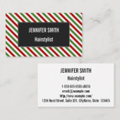 Rote, weiße u. grüne gestreiftes visitenkarte (Vorne/Hinten)