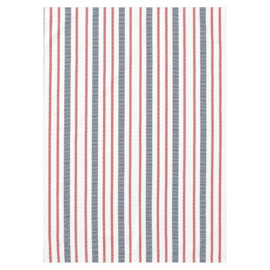 Rote, weiße und blau gestreifte Streifen Tablette Tischdecke (Vorderseite)