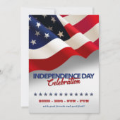 Rote, weiße und blaue amerikanische Flagge 4. Juli Einladung (Vorderseite)