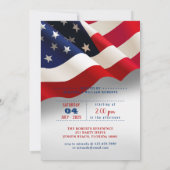 Rote, weiße und blaue amerikanische Flagge 4. Juli Einladung (Rückseite)