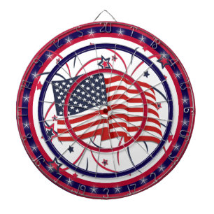 Rote Weiße und Blaue amerikanische Flagge Regulier Dartscheibe
