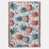 Rote, weiße und blaue Ananas Decke (Vorderseite Vertikal)