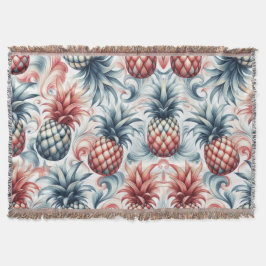 Rote, weiße und blaue Ananas Decke