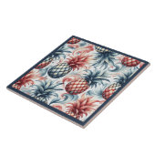 Rote, weiße und blaue Ananas Fliese (Seite)