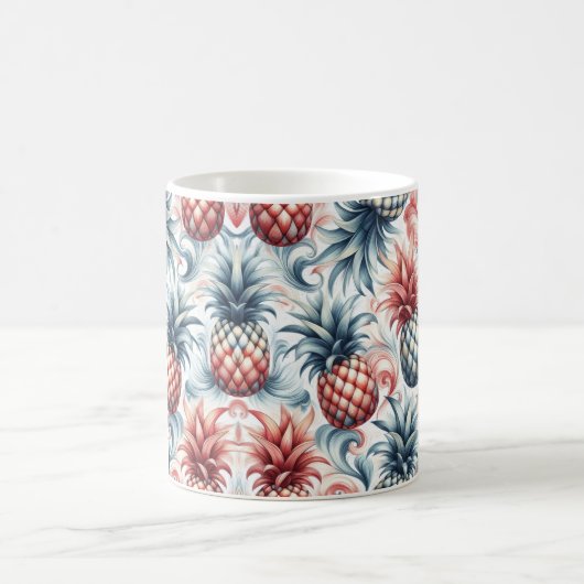 Rote, weiße und blaue Ananas Kaffeetasse (Mittel)