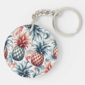 Rote, weiße und blaue Ananas Schlüsselanhänger (Rückseite)