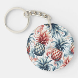 Rote, weiße und blaue Ananas Schlüsselanhänger
