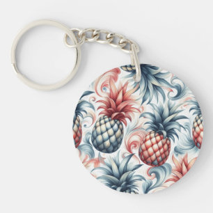 Rote, Weiße und Blaue Ananas Schlüsselanhänger