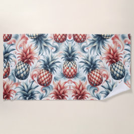 Rote, weiße und blaue Ananas Strandtuch