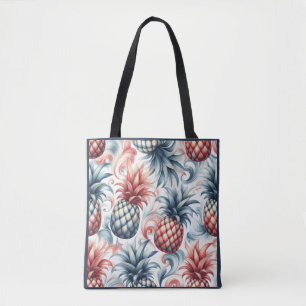 Rote, Weiße und Blaue Ananas Tasche