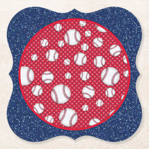 Rote Weiße und Blaue Baseball-Papierplatte Untersetzer
