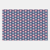 Rote, weiße und blaue Blumen Geschenkpapier Set (Vorderseite 2)