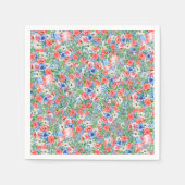 Rote weiße und blaue Blumen Patriotisch 4. Juli Serviette (Vorderseite)