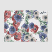 Rote, weiße und blaue Blumen Seidenpapier (Vorderseite)