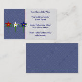 Rote, weiße und blaue Blumen Visitenkarte (Vorne/Hinten)