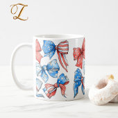 Rote, weiße und blaue Bogen Kaffeetasse