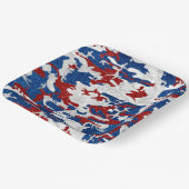 Rote, weiße und blaue Camouflage 4. Juli Glitzer P Pappteller (Gewinkelt)