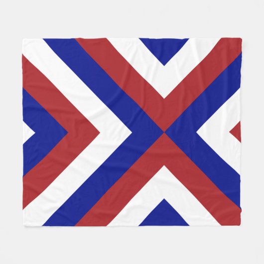 Rote, weiße und blaue Chevronen Fleecedecke (Vorderseite (Horizontal))