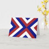 Rote, weiße und blaue Chevronen Karte (Gelbe Blume)