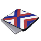 Rote, weiße und blaue Chevronen Laptopschutzhülle (Vorne Knopf)