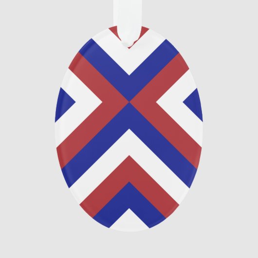 Rote, weiße und blaue Chevronen Ornament (Vorderseite)