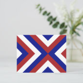 Rote, weiße und blaue Chevronen Postkarte (Stehend Vorderseite)