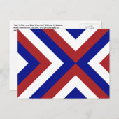 Rote, weiße und blaue Chevronen Postkarte (Vorne/Hinten)