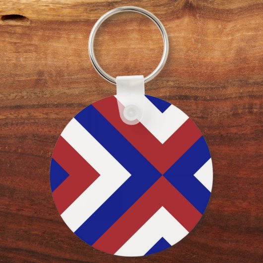 Rote, weiße und blaue Chevronen Schlüsselanhänger (Vorderseite)